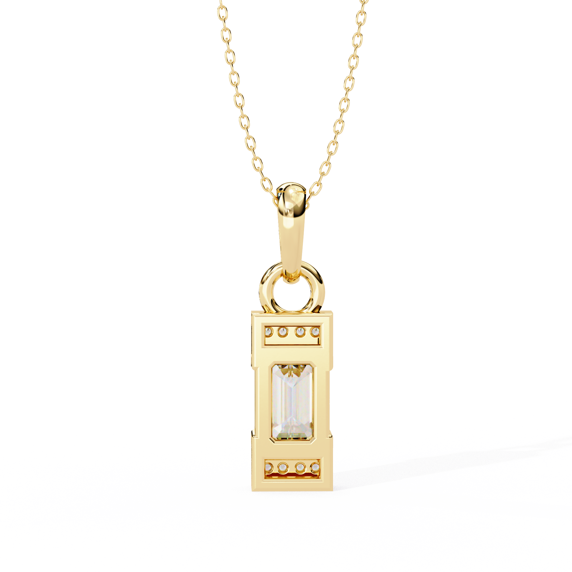 Solitairekart 1.05ct Natural Diamond Elevate Emerald Pendant-H Color, VS1 Clarity